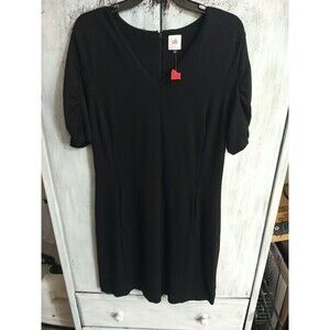 Cabi Puff Sleeve Knee Length Lrg Black Dress Boho Feminine Cottage Core